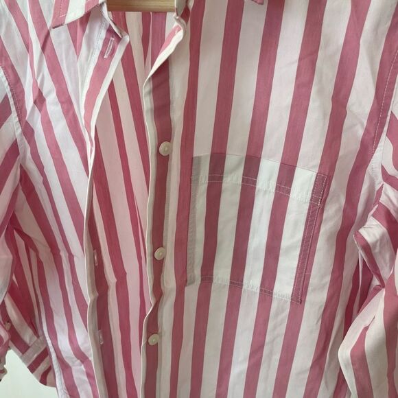 J.Crew Garçon Pink Striped Cabana Vacation Top Button Down - Picture 3 of 6